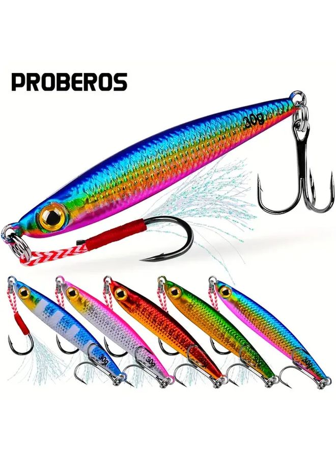 Proberos 5 قطع طعوم الصيد بالقفز 15 جرام طعوم صيد بمحاكاة عين ثلاثية الأبعاد مع خطاطيف ريشية - Image 1